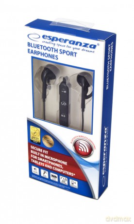 Słuchawki Douszne Bluetooth Sportowe Czarne