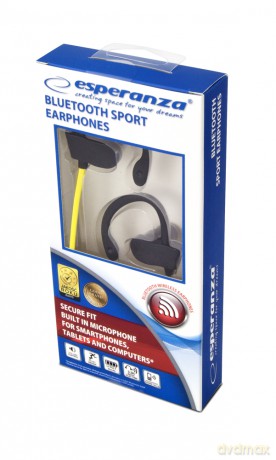Słuchawki Douszne Bluetooth Sportowe Czarno-Żółte