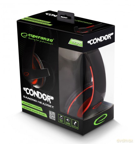 Słuchawki z Mikrofonem Gaming Condor Czerwone