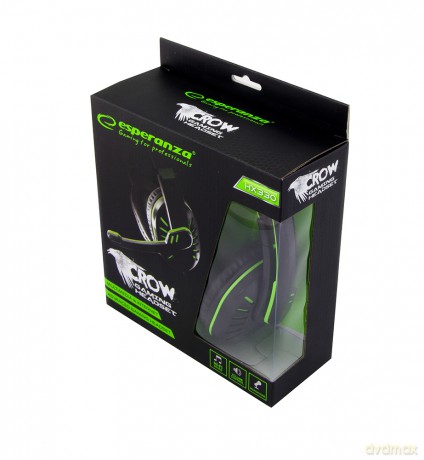 Słuchawki z Mikrofonem Gaming Crow Zielone