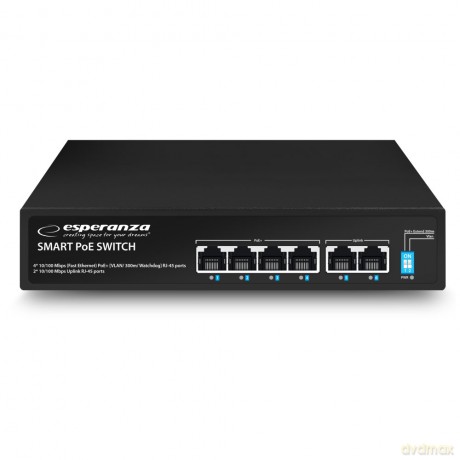 Switch 6-Portowy Poe 10/100 60W Spinner