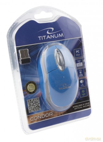 Titanum Mysz Bezprzewodowa 2.4ghz 3D Opt. USB Condor Niebieska
