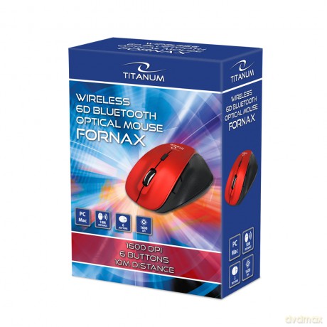 Titanum Mysz Bezprzewodowa Bluetooth 6d Opt. Fornax Czerwona