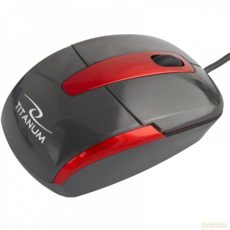 Titanum Mysz Przewodowa 3D Opt. USB Barracuda Czarna