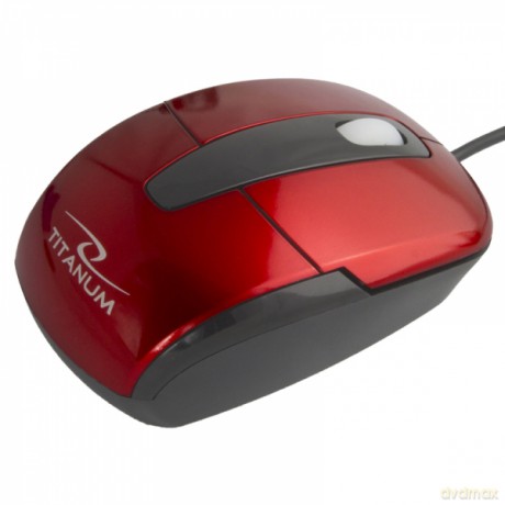 Titanum Mysz Przewodowa 3D Opt. USB Barracuda Czerwona