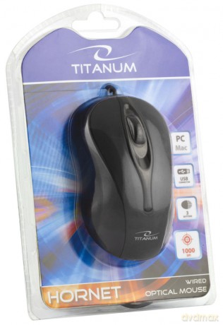 Titanum Mysz Przewodowa 3D Opt. USB Hornet Czarna