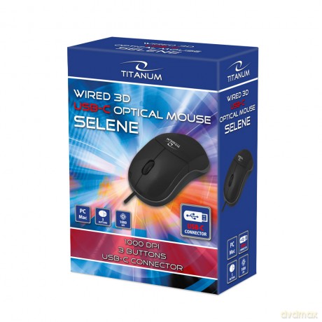 Titanum Mysz Przewodowa 3D Opt. USB-C Selene