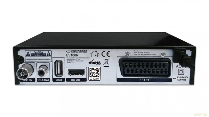 Tuner/Dekoder Cyfrowy Dvb-T2 H.265/Hevc Ev106r