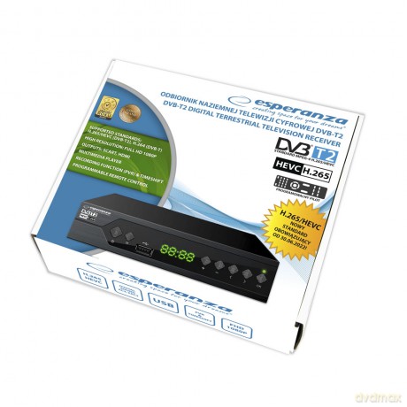 Tuner/Dekoder Cyfrowy Dvb-T2 H.265/Hevc Ev107p