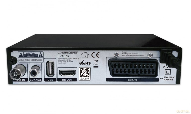 Tuner/Dekoder Cyfrowy Dvb-T2 H.265/Hevc Ev107r
