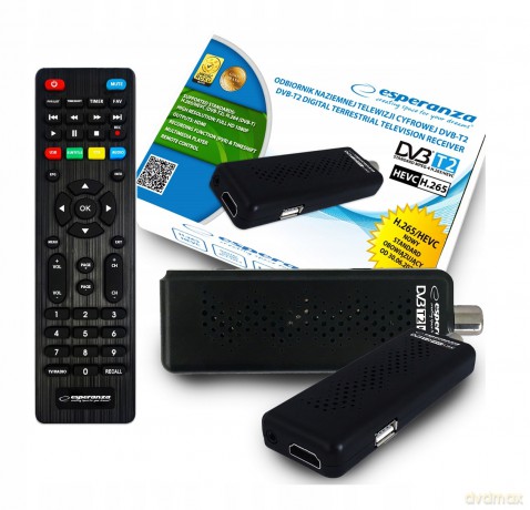 Tuner/Dekoder Cyfrowy Dvb-T2 H.265/Hevc Ev109r