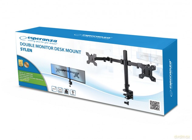 Uchwyt Biurkowy do 2 Monitorów 10"-27" Sylen