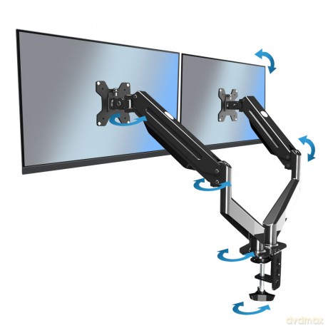Uchwyt Biurkowy Gazowy do 2 Monitorów 17"-27" Mache