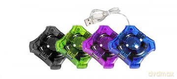 USB 2.0 Hub 4x USB Star Czarny