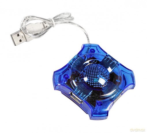 USB 2.0 Hub 4x USB Star Niebieski
