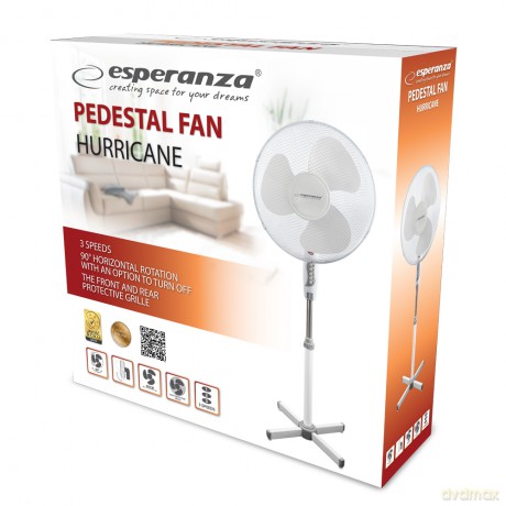 Wentylator 16'' Stojący Hurricane Biały