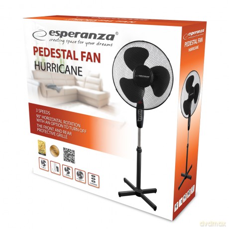 Wentylator 16'' Stojący Hurricane Czarny