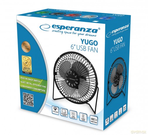 Wentylator 6" USB Yugo Czarny