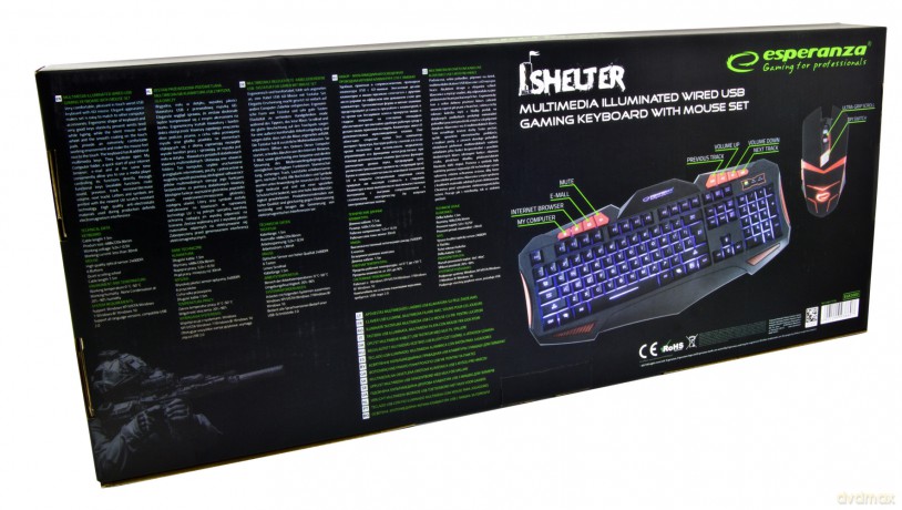 Zestaw Przewodowa Multimed. Gaming LED USB Shelter