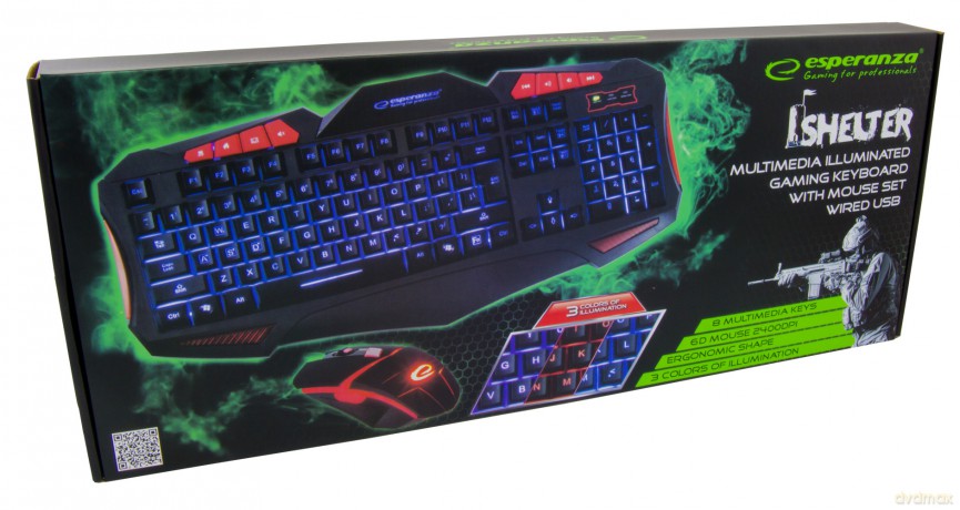 Zestaw Przewodowa Multimed. Gaming LED USB Shelter