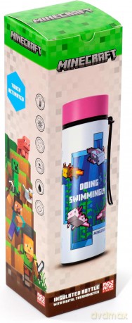 Bidon 450ml Minecraft Axolotl z termometrem BOT344