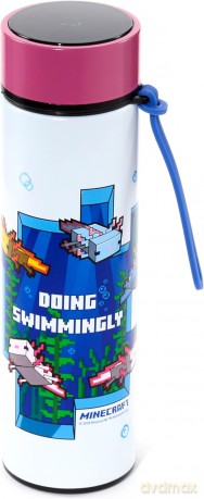 Bidon 450ml Minecraft Axolotl z termometrem BOT344
