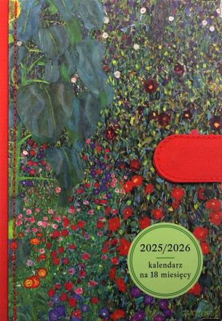 Kalendarz A5 2025/2026 18 m-cy czerwony kwiatki [KALENDARZ]