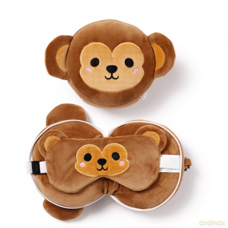 Poduszka podróżna z maską na oczy Małpka CUSH253