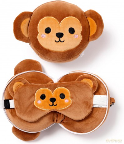 Poduszka podróżna z maską na oczy Małpka CUSH253