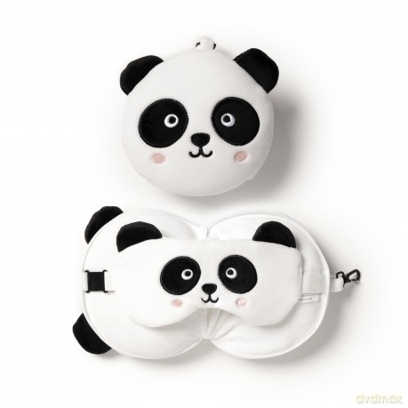 Poduszka podróżna z maską na oczy Panda CUSH250