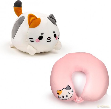 Poduszka podróżna z zabawką 2w1 Kot Lola CUSH378