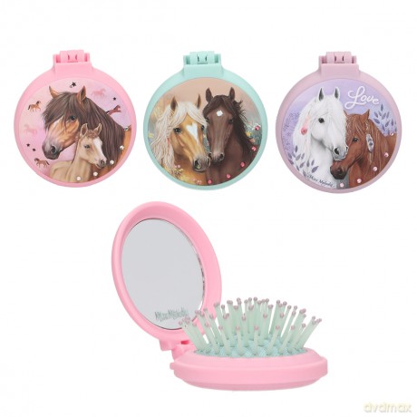 Szczotka składana z lusterkiem Miss Melody 1szt.mix 13220A
