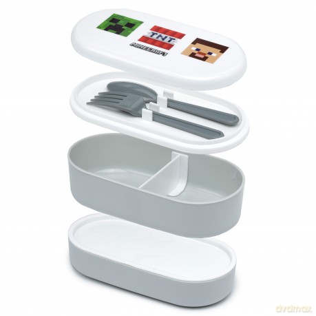 Śniadaniówka ze sztućcami Minecraft Faces LBOX86