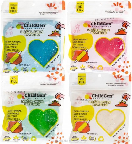Ciastolina naturalna eko-pack 4 brokatowe kolory