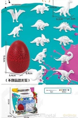 Dinozaur do malowania w jajku [FIGURKA]