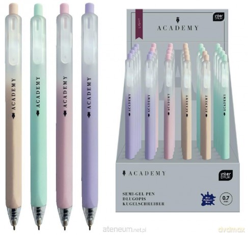 Długopis automat Light Academy pastel nieb (24szt)