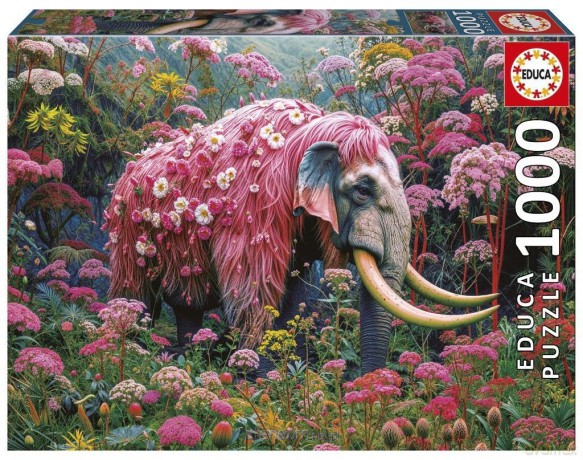 EDUCA 1000 el. Kwiatowy słoń [PUZZLE]