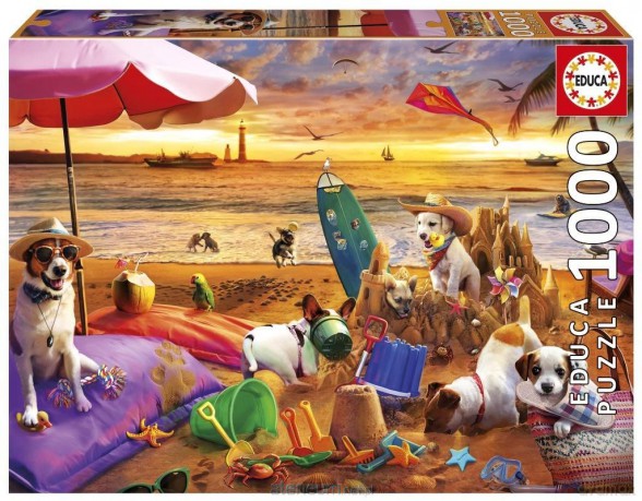 EDUCA 1000 el. Psy na plaży [PUZZLE]
