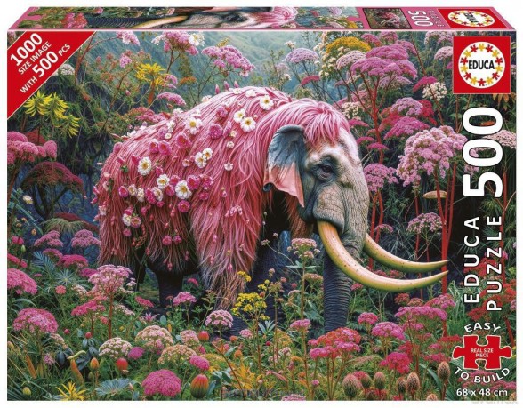 EDUCA 500 el. Kwiatowy słoń [PUZZLE]