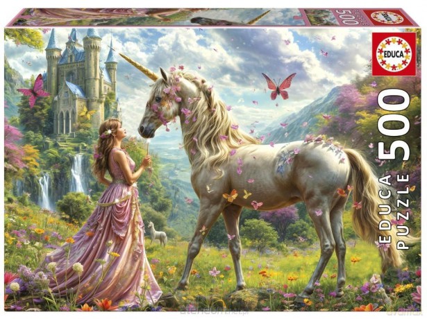 EDUCA 500 el. Wróżka, jednorożec i motyl [PUZZLE]