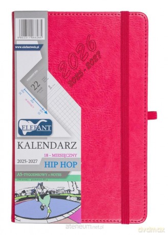Kalendarz 2025/2027 A5 18M + notes Hip Hop karmazyn [KALENDARZ]