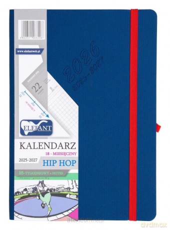 Kalendarz 2025/2027 B5 18M + notes Hip Hop granat [KALENDARZ]