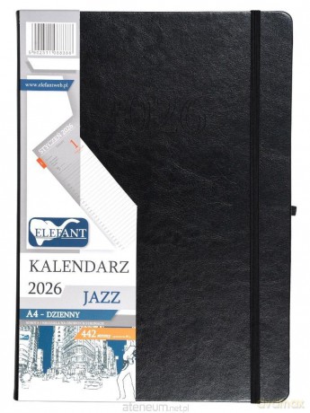 Kalendarz 2026 A4 dzienny Jazz czarny [KALENDARZ]