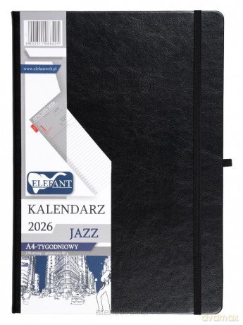 Kalendarz 2026 A4 tygodniowy Jazz czarny [KALENDARZ]