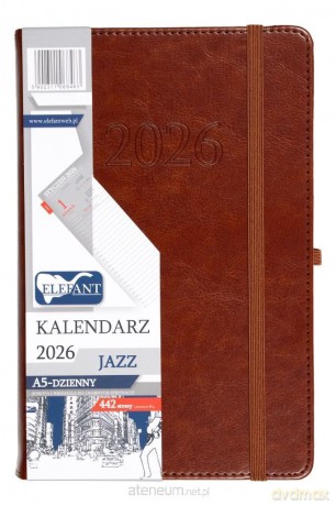 Kalendarz 2026 A5 dzienny Jazz brązowy [KALENDARZ]