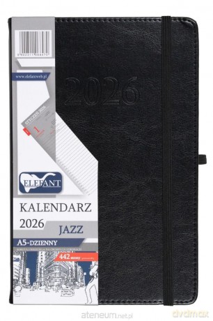 Kalendarz 2026 A5 dzienny Jazz czarny [KALENDARZ]