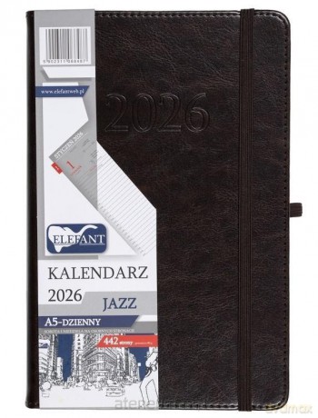 Kalendarz 2026 A5 dzienny Jazz czekoladowy [KALENDARZ]