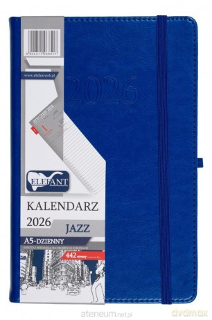 Kalendarz 2026 A5 dzienny Jazz niebieski [KALENDARZ]