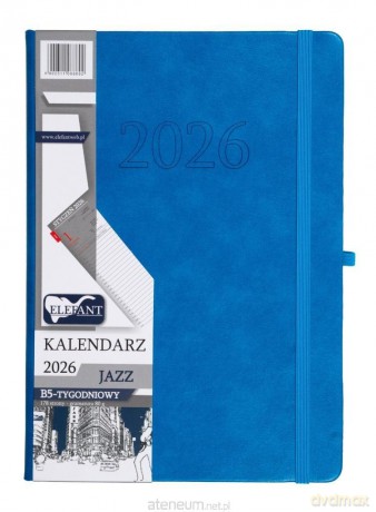 Kalendarz 2026 B5 tygodniowy Jazz niebieski [KALENDARZ]