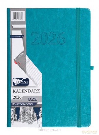 Kalendarz 2026 B5 tygodniowy Jazz turkusowy [KALENDARZ]